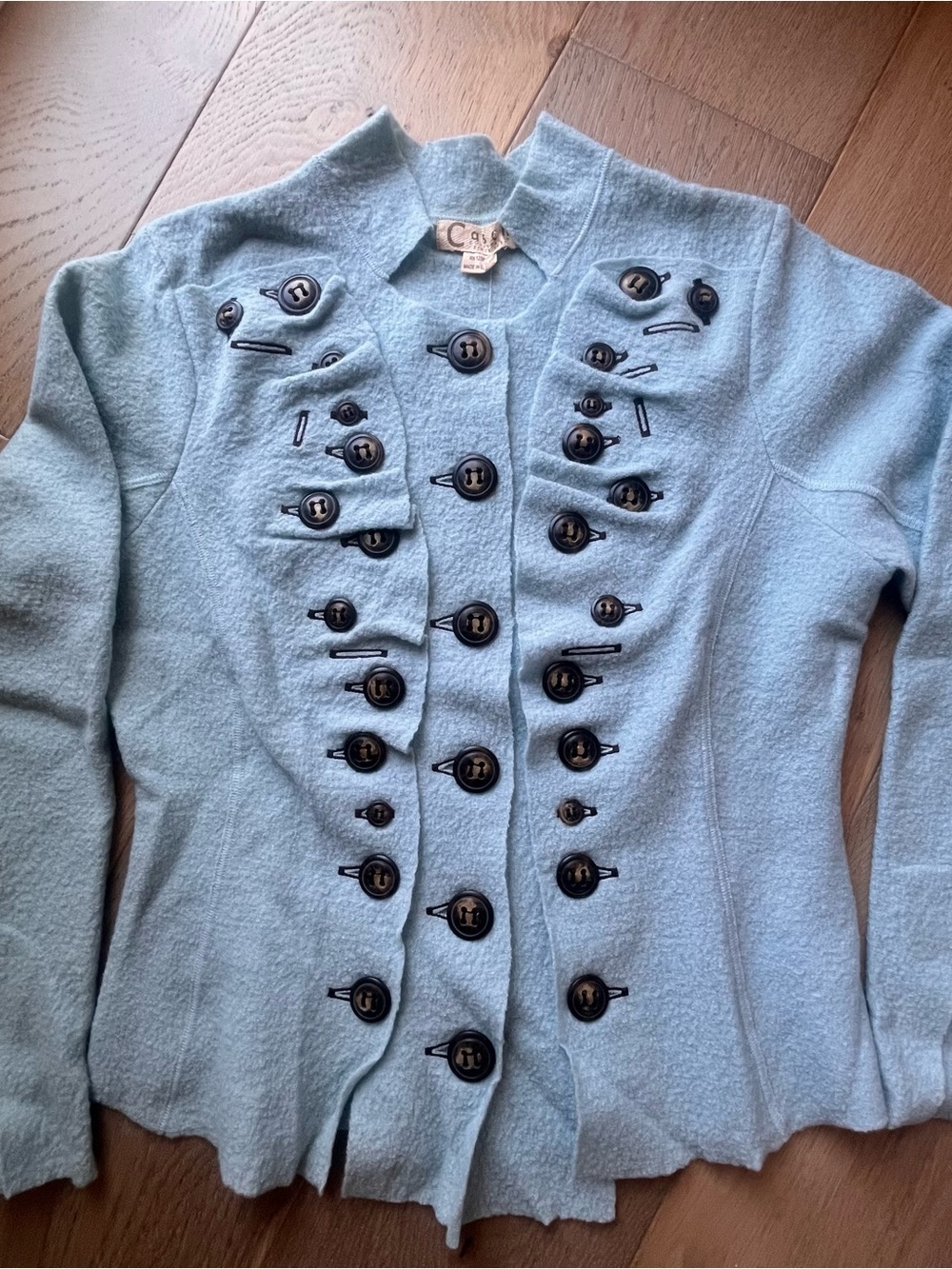 Anthropologie Brand CAbi Light Blue Military-Style Button Jacket